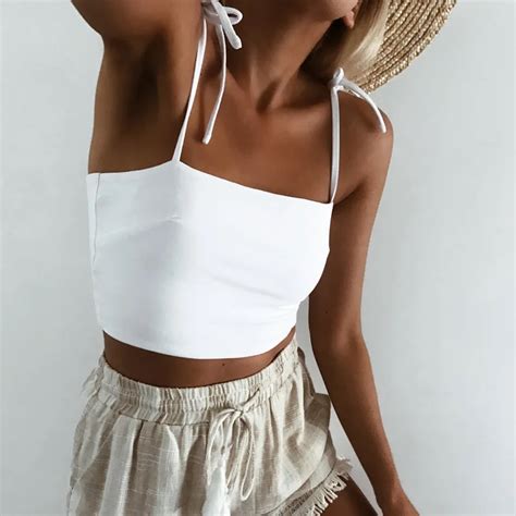 Women Sexy Cotton Bralette Cropped Top Tumblr Fashion Summer Female