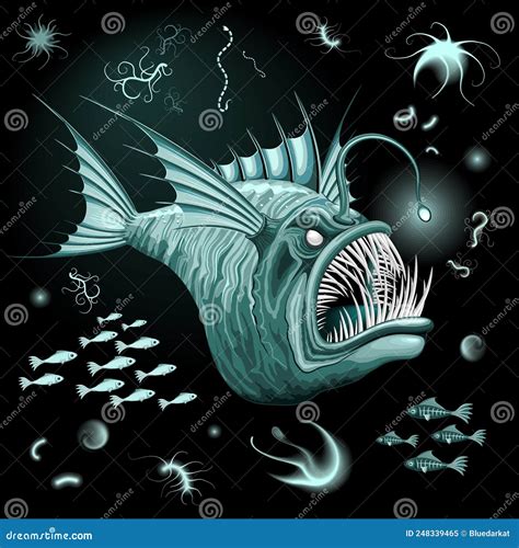 Animals Of The Abyssal Zone-Animales De La Zona Abisal 1 Vector Illustration | CartoonDealer.com ...