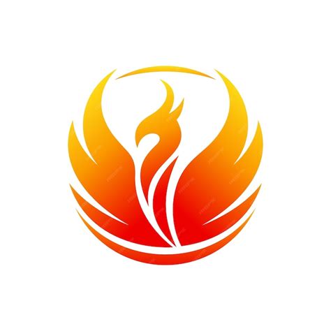 Premium Vector Flying Phoenix Fire Bird Abstract Logo Design Vector