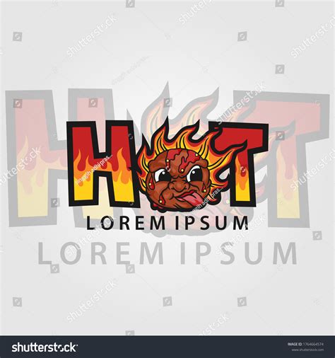 Bbq Hot Colorful Poster Designs Logo Stock Vector Royalty Free