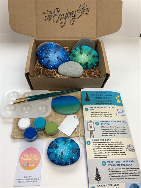 Rock Painting Kit Craft Box For Adults Diy Rock Painting Etsy