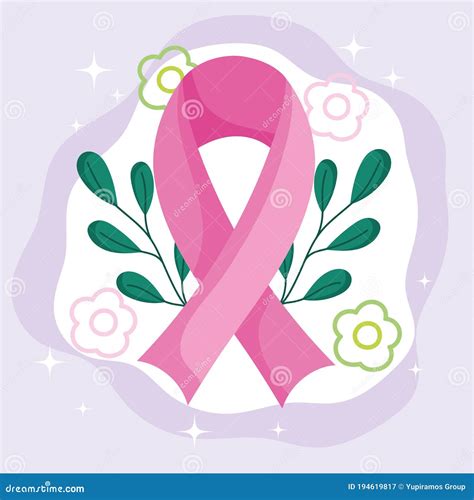 Conciencia Sobre El Cáncer De Mama Mes Flores De La Cinta Dejan Diseño