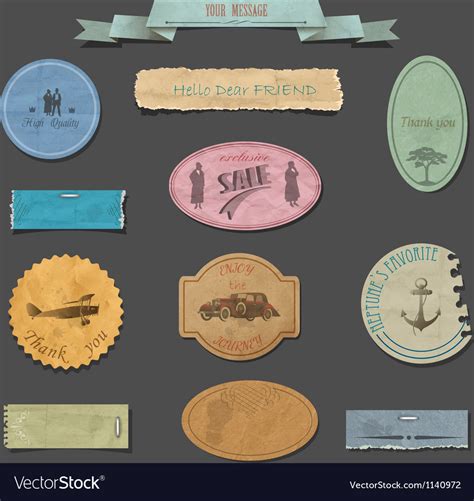 Paper Vintage Design Elements Royalty Free Vector Image