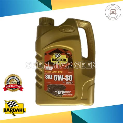 BARDAHL Premium MXP Fully Synthetic Engine Oil 5W30 API SN CF 4 Litres