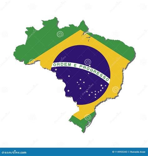 Brazil Map Flag,Brazil Map with Flag Vector Stock Vector - Illustration ...