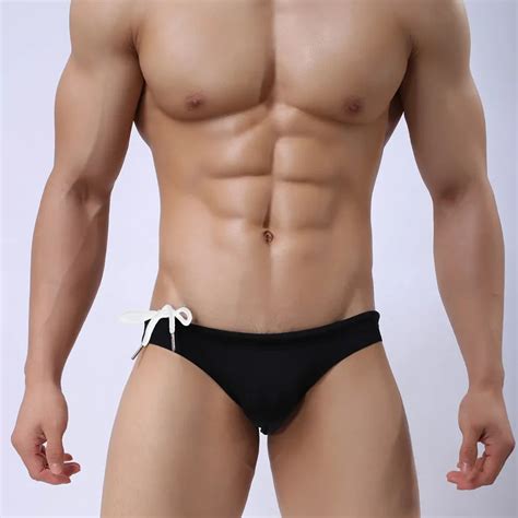 Brand Sexy Low Rise Men Swim Briefs Nylon Mens Swimwear Brief Mens