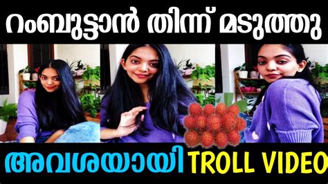 അൽ റംബുട്ടാൻ 😂😂 Ahaana Krishna Troll Video Troll Malayalam