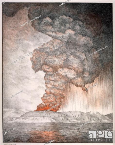 The volcano during the early stages of the eruption, which continued ...