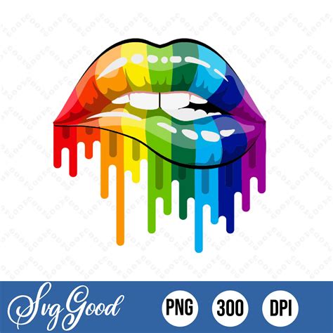 Rainbow Drip Lips SVG Drip Lips SVG Rainbow Lips SVG Lips Inspire