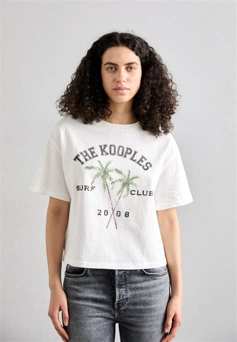 The Kooples T Shirt Print Ecruoffwhite Zalandoch