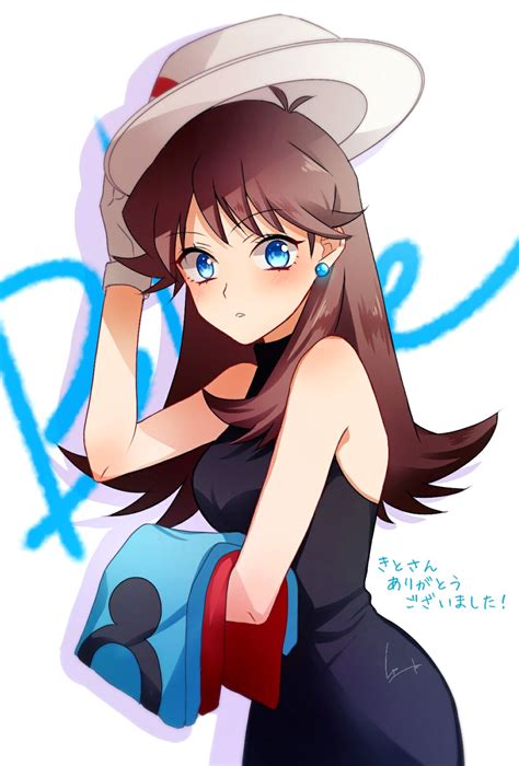 Safebooru Black Dress Blue Pokemon Blue Eyes Brown Hair Character