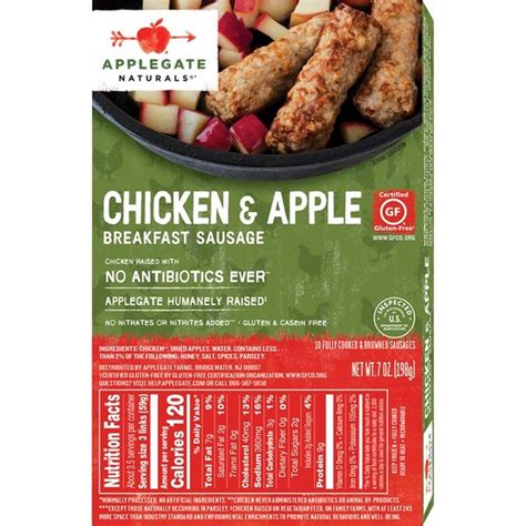 Applegate Natural Chicken And Apple Breakfast Sausage 7 Oz Instacart