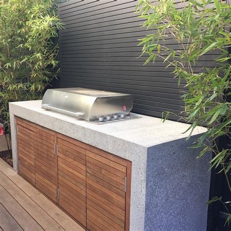 Bbq With Concrete Waterfall Outdoor Barbeque Outdoor Kitchen Design