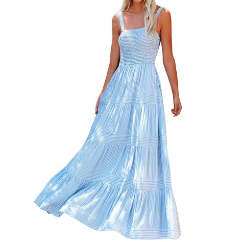 Xlzwnu Summer Dresses For Women Sundresses For Women Blue