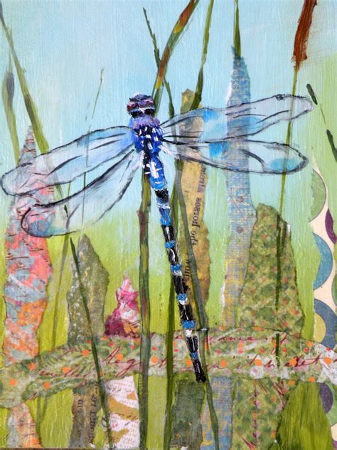 ART FOR LIFE: "Dragonfly" original mixed media © Saundra Lane Galloway