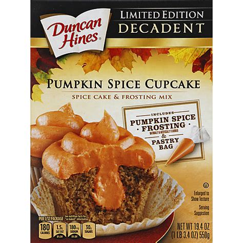 Duncan Hines Spice Cake & Frosting Mix, Pumpkin Spice Cupcake 19.4 oz ...