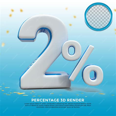 Premium Psd 3d Numbers 2 Percentage Blue