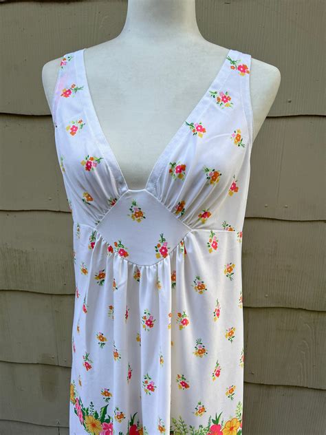 S S Sears Spring Floral Lingerie Sleepwear Dress Etsy
