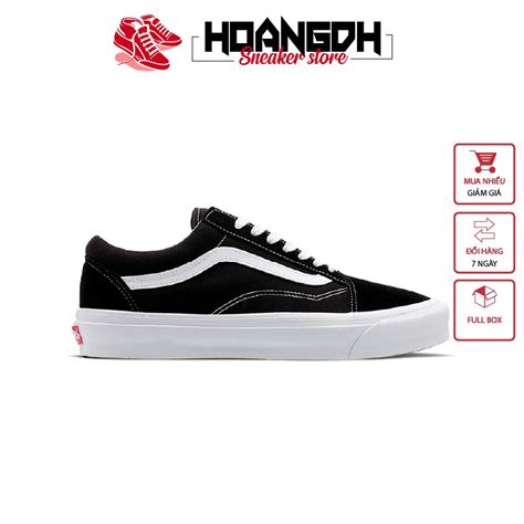 Chuẩn 11 Da Lộn Giày Thể Thao Nam Nữ Vans Vault Old Skool đen Màu