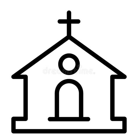 Katolsk Kyrkalinje Symbol Byggnadsvektorillustration Som Isoleras På