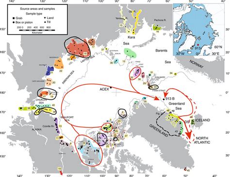 Source Areas Of Ice Rafted Debris That Drifted To Odp Site 913 Arctic