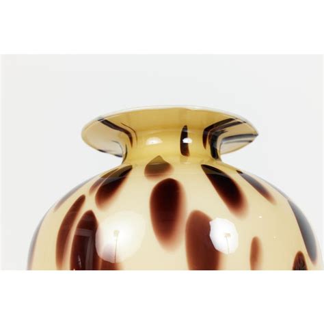 Italian Murano Style Tortoise Shell Glass Vase Chairish