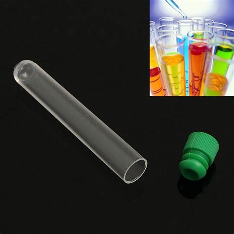 X Mm Plastic Clear Test Tubes Container With Push Cap Lid For Lab