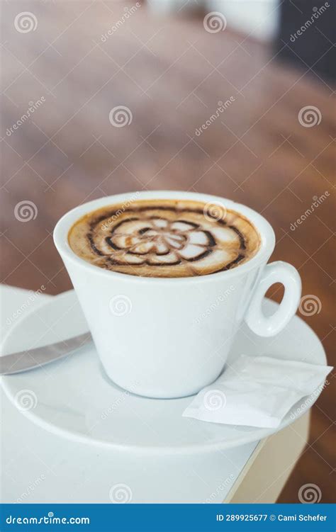 Nice Texture Of Latte Art On Hot Latte Coffee Art From Professional