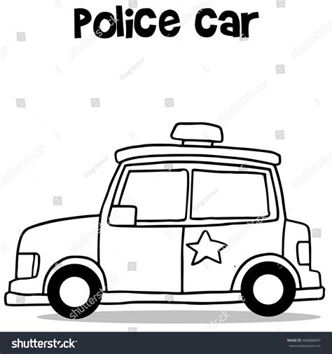 Police Car Vector Art Illustration Collection เวกเตอร์สต็อก ปลอดค่า