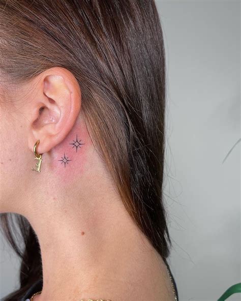 35 Unique Behind The Ear Tattoo Ideas To Inspire You Behind Ear Tattoos Star Tattoos Behind