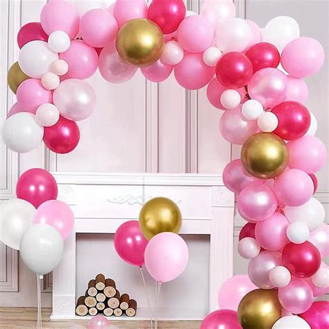 Buy Balloon Arch Kit 104pcs Hot Pink Balloon Garland Arch Kit With Pink And Rose Red Latex