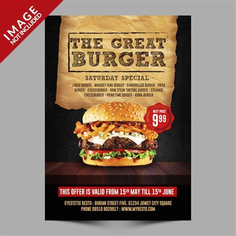 Burger Flyer Vorlage Premium Psd Datei