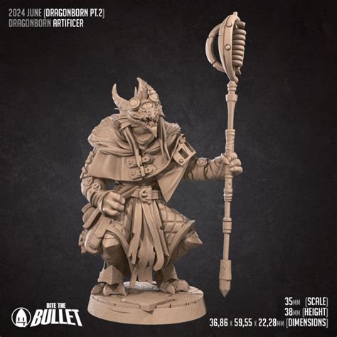 Dragonborn Artificer 35 Mm Scale Tabletop Unpainted Miniature Dnd