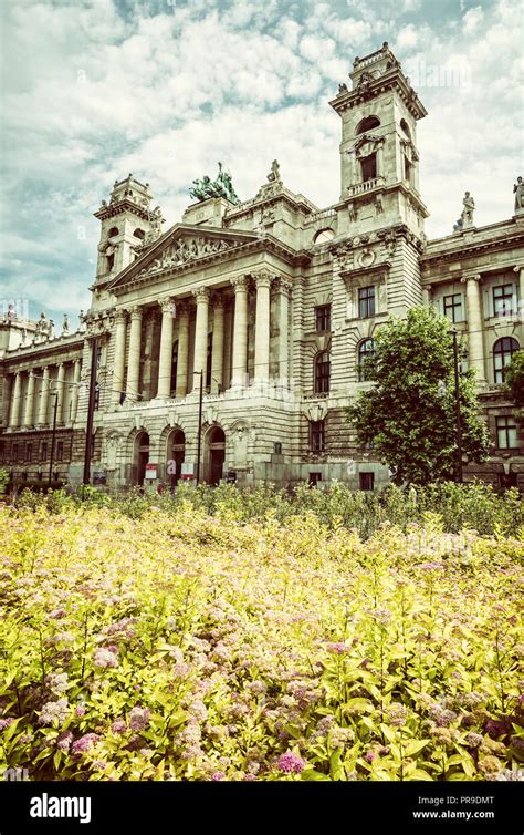 Beautiful Ethnographic Museum Building And Bed Of Seasonal Flowers