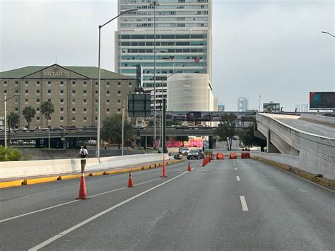 Monterrey Continúan cierres viales en el túnel de la Loma Larga