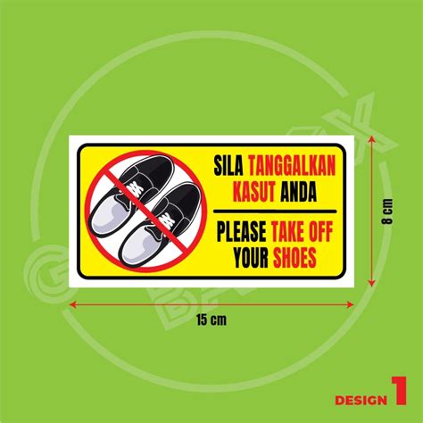 Sticker Sila Tanggalkan Kasut Please Take Off Your Shoes Shopee