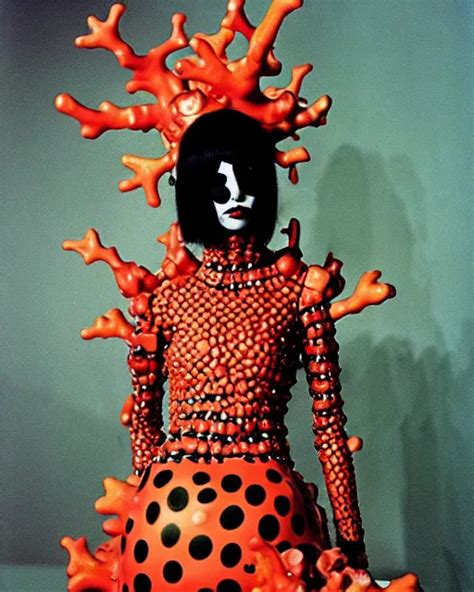 Portrait Of A Skinny Punk Goth Yayoi Kusama Wearing Stable Diffusion