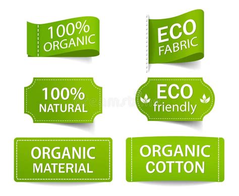 Green Label For Eco Organic Product Natural Tag For Cloth Cotton