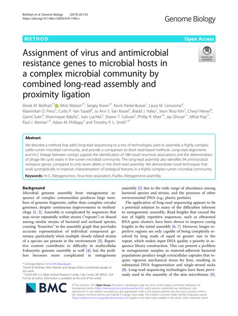 Pdf Assignment Of Virus And Antimicrobial Resistance Genes To