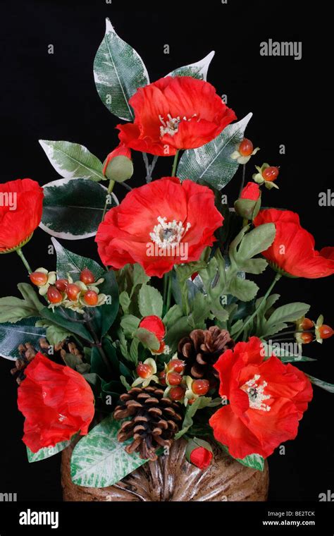 Poppy Flower Arrangement Artificial Stock Photo - Alamy