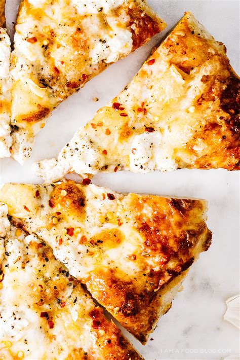 Four Cheese Pizza Mozzarella Parmesan Brie And Ricotta · I Am A Food