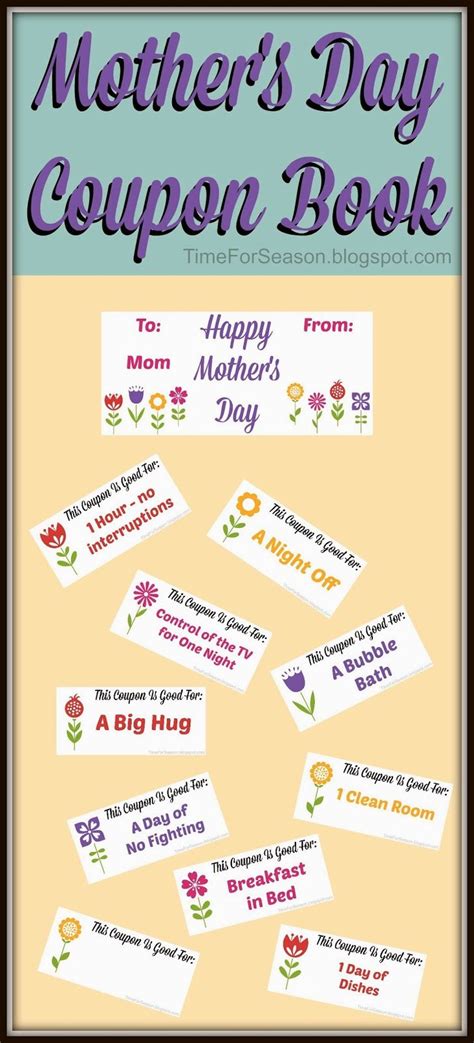 Free Mothers Day Coupon Book Printable Mom T For Mother