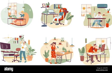 Difficult Work In Very Hot Weather Stock Vector Images Alamy
