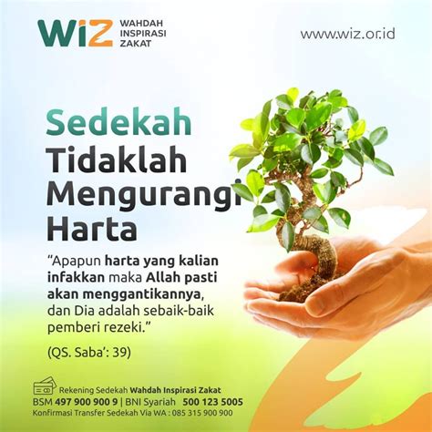 Sedekah Tidaklah Mengurangi Harta WAHDAH INSPIRASI ZAKAT