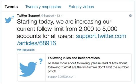 Twitter aumenta a 5000 cuentas el límite de usuarios a los que podemos