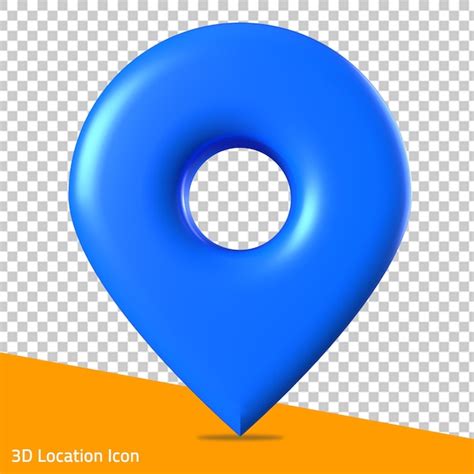 Pin ubicación mapa puntero 3d icono azul Archivo PSD Premium