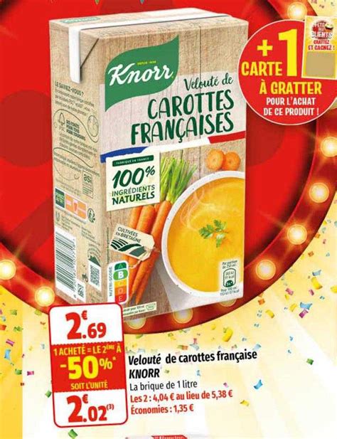 Promo Velouté De Carottes Française Knorr chez Coccinelle Express