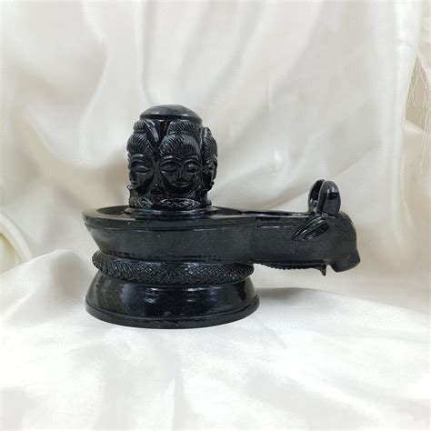 Black Jade Aventurine Panchmukhi Shivling Jade Carved Panchmukhi Shiva