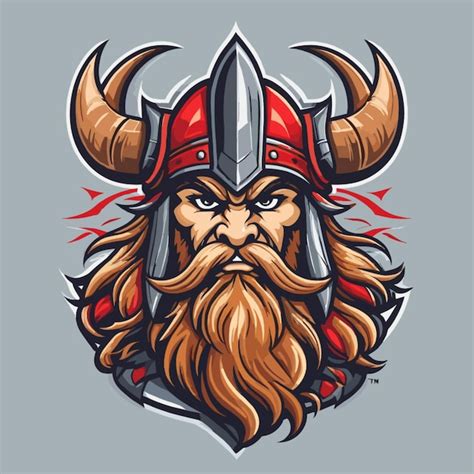 Vector De La Mascota Vikinga Sobre Un Fondo Blanco Vector Premium