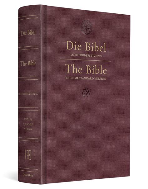 Esv German English Parallel Bible Luther Esv Dark Red English And